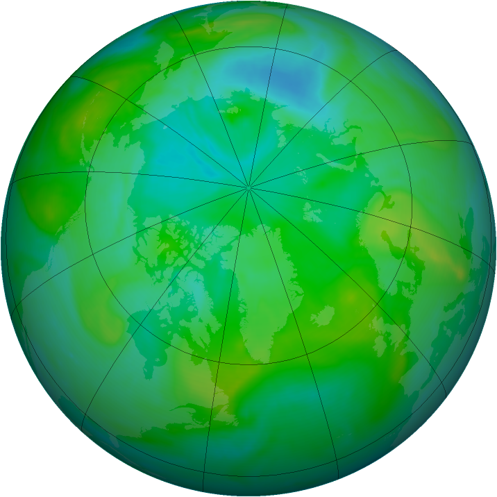 Arctic ozone map for 01 August 2007